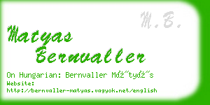 matyas bernvaller business card